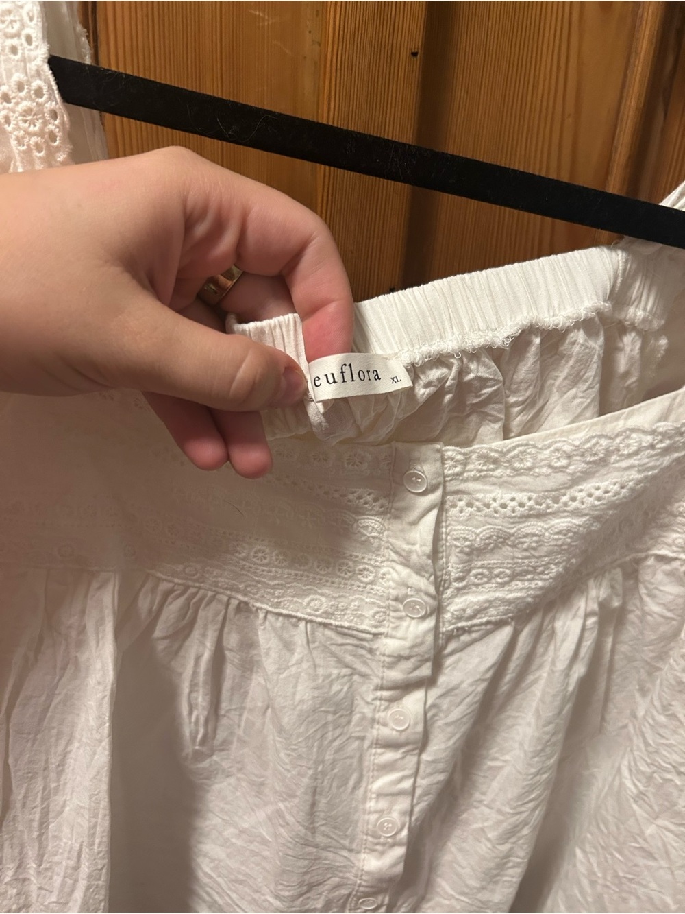 Neuflora White Eyelet Square-Neck Peasant Blouse - Picture 3 of 5